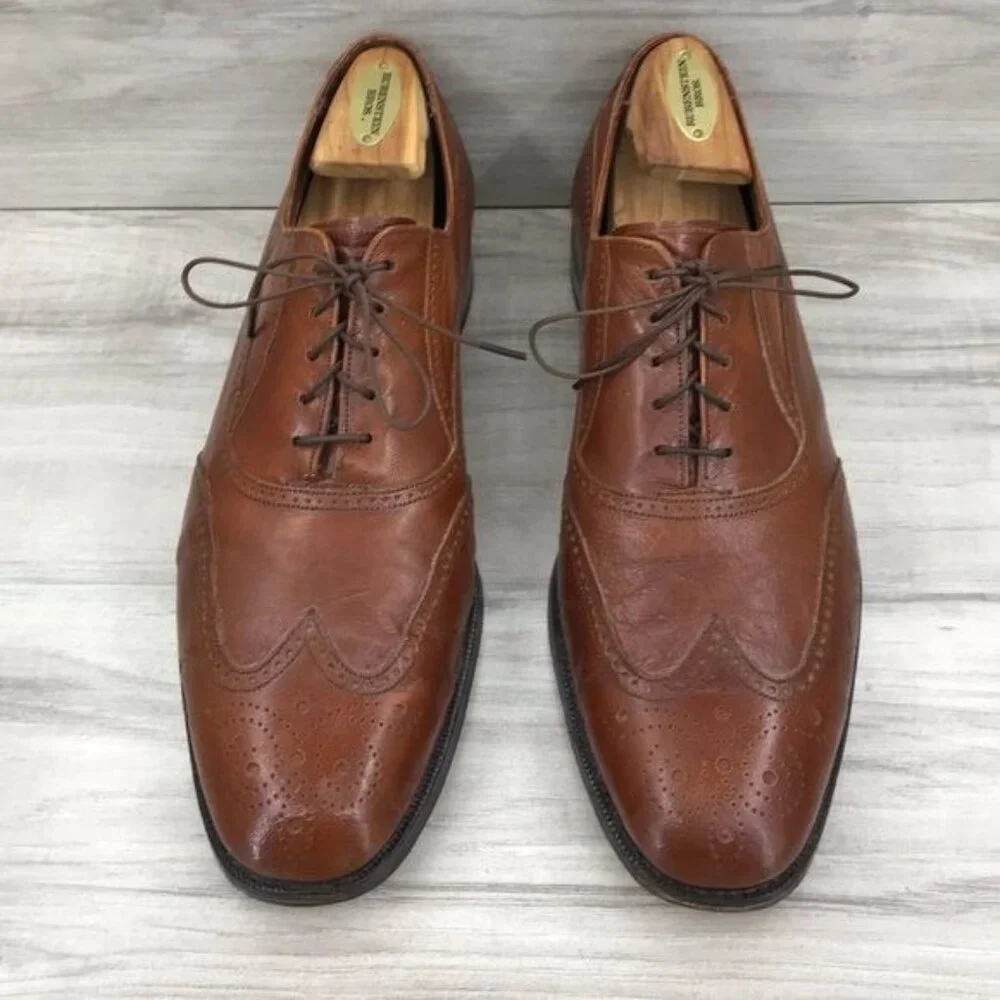 Florsheim Oxfords Men's 10.5 B Brogue Brown Leather Wingtip Dress Shoes